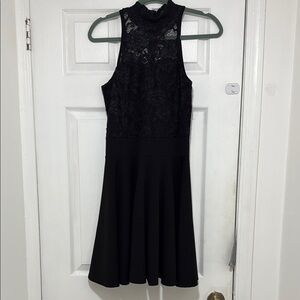 Elegant Black Lace Sleeveless Dress